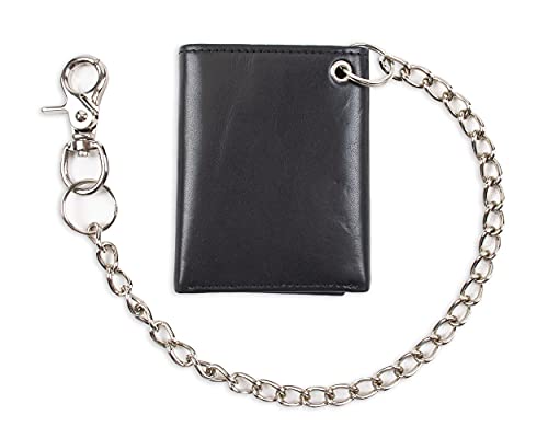 Dickies - Cartera de Cadena Triple para Hombre, Alta Seguridad con Ventana de identificación y Bolsillos para Tarjetas de crédito Negro Negro ( Taille Unique