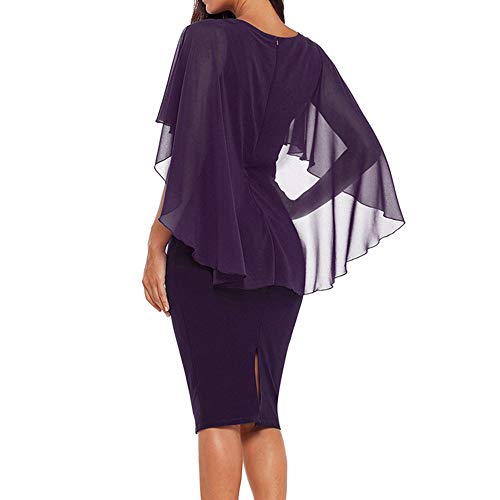 DISCOUNTL Vestido de gasa para mujer, talla grande, con volantes favorecedores, para negocios, para trabajo, bodycon, fiesta, lápiz, vestidos elegantes para mujer, fiesta de noche