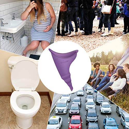 Dispositivo Urinario Femenino para Orinar de Pie Equipo de Urinación Orinal Portátil para Mujer Acampa Viaje Camping Senderismo Servicios Baños Sanitarios Públicos (Púrpura)