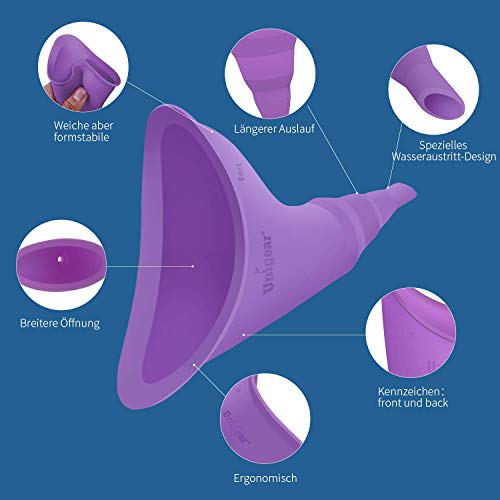 Dispositivo Urinario Femenino para Orinar de Pie Equipo de Urinación Orinal Portátil para Mujer Acampa Viaje Camping Senderismo Servicios Baños Sanitarios Públicos (Púrpura)