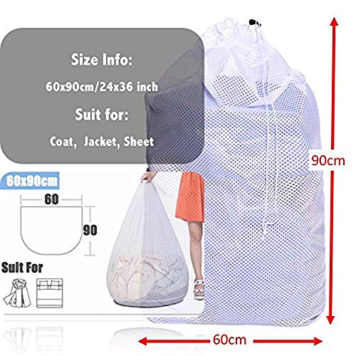 DoGeek Bolsas de Malla de Lavandería Bolsas de Lavado para Ropa Interior, Calcetines,Sujetadores, Camiseta，Ropa de Bebé (Blanco, 4 pcs)