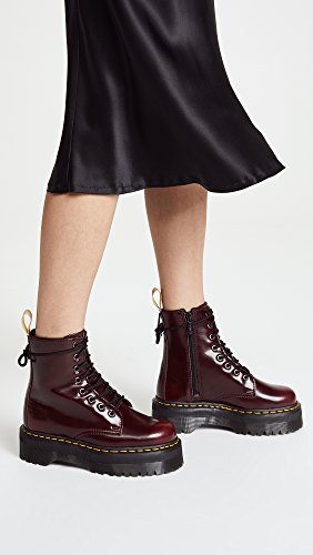 Dr. Martens 2976 Botina Vegano Rojo Cereza Cambridge Cepillo Rojo Burdeos 21802600, Dr. Martens Schuhe Damen:40