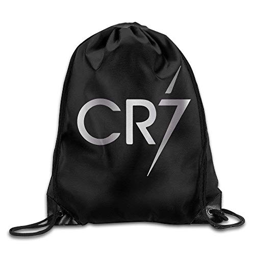 DSGFSQ Mochilas/Bolsas de Gimnasia, Outdoor Cristiano Ronaldo CR7 Logo Platinum Style Drawstring Backpack
