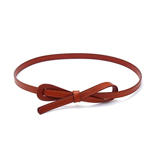 DSJTCH Cinturón de diseñador de Moda Cintura de Mujer Cinturón de Cuero Genuino Largo Easy Wear Accesorios Cintura 2020 (Belt Length : 110 x 1.5 cm, Color : Camel Belt)