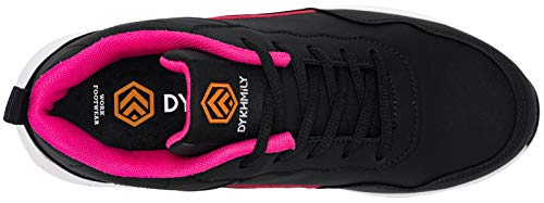 DYKHMILY Zapatillas de Seguridad Mujer Ligero Zapatos de Trabajo con Punta de Acero Comodo Respirable Reflectante Calzado de Seguridad(Negro Rosa,39EU