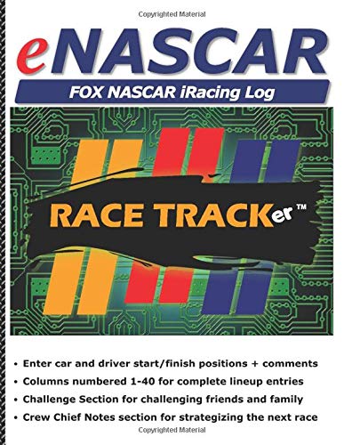 eNASCAR FOX NASCAR iRacing Log: Race Log and Driver Stats - 40 car lineup for each race. Enter Driver start/finish positions, add comments, challenge ... + notes section for strategies. Fun for all!