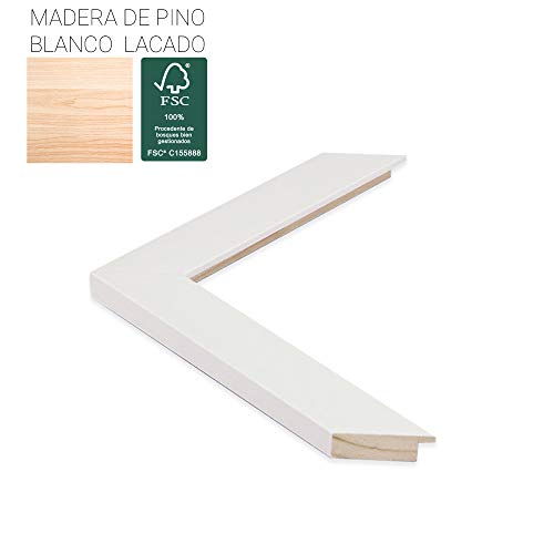 Espejo de Pared en Madera, Fabricado en España | Varios Tamaños y Colores | Ideal para Salón, Recibidor, Vestidor, Dormitorio y Baño. (397 Blanco, 57x157 cm)