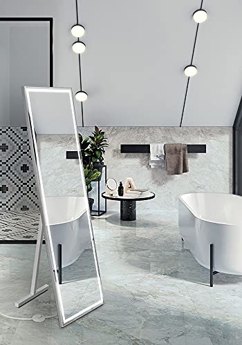 Espejo para el vestidor Modelo Paris, con iluminación led Potente, Cualquier Estancia de la casa, Espejo Alto, Utilizar para vestirse.