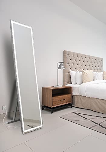 Espejo para el vestidor Modelo Paris, con iluminación led Potente, Cualquier Estancia de la casa, Espejo Alto, Utilizar para vestirse.
