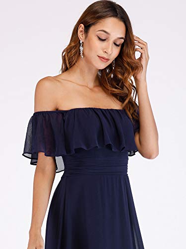 Ever-Pretty A-línea Vestido de Noche Verano para Mujer Azul Marino 36