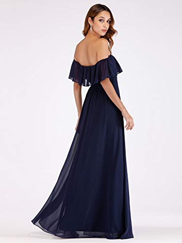 Ever-Pretty A-línea Vestido de Noche Verano para Mujer Azul Marino 36