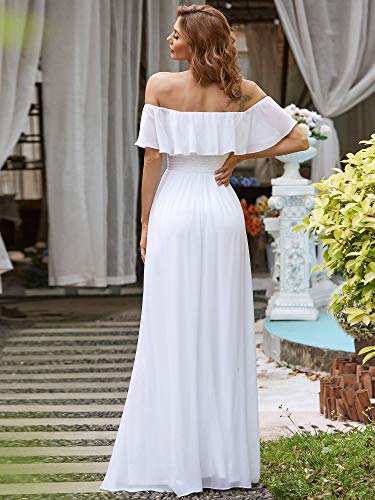 Ever-Pretty A-línea Vestido de Noche Verano para Mujer Blanco 38