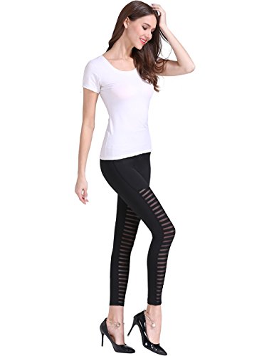 Everbellus Cintura Alta Leggings Deporte Negro Pantalones Yoga para Mujeres Nero Large