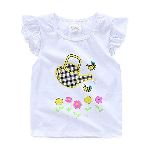 Fansu Pijamas Enteros de Manga Corta para Niños, Bebé Pijamas Dos Piezas Juego Verano Suave y Cómoda Ropa Algodón de Ajuste Niño Niña Camisetas y Pantalones (120cm,Pez Rosa)