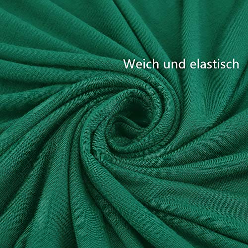 FARCHAT Vestidos Mujer Suelto Casual de la Camiseta Cuello Redondo Vestido Ejercito Verde L