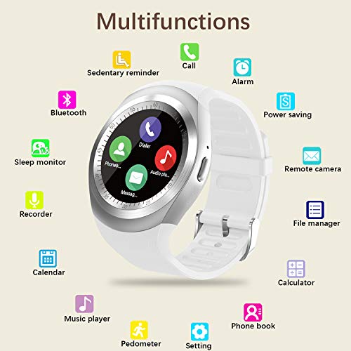 FENHOO Smartwatch, Reloj Inteligente para Hombre Mujer niños con Ranura para Tarjeta SIM, Pulsera de Actividad Inteligente con podómetro Llamada Notificación de Mensajes Smart Watch para Android