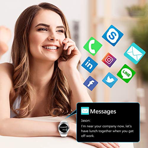 FENHOO Smartwatch, Reloj Inteligente para Hombre Mujer niños con Ranura para Tarjeta SIM, Pulsera de Actividad Inteligente con podómetro Llamada Notificación de Mensajes Smart Watch para Android