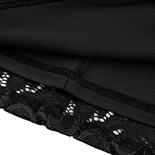 FEOYA Vestido corto de cóctel para mujer, elegante, para bodas, verano, hasta la rodilla, 5 colores, tallas 38-50 Negro 48/50 EU/etiqueta 3XL