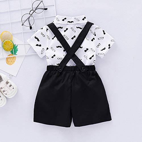 fgsdd Infant Baby Boys Gentleman Barba Pelele con tirantes y pantalones cortos Conjunto de ropa