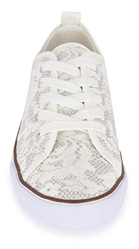 Fitters Footwear That Fits Damas Zapato Deportivo Melinda Tela Aspecto Blanco Que debes Tener (43 EU, Blanco)