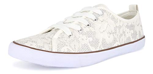 Fitters Footwear That Fits Damas Zapato Deportivo Melinda Tela Aspecto Blanco Que debes Tener (43 EU, Blanco)