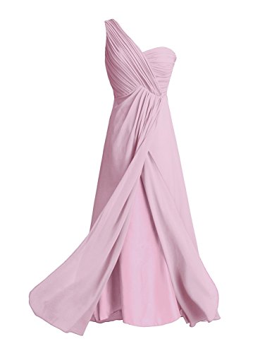 Freebily Vestido Largo de Gasa para Mujer Dama de Honor Vestido de Cóctel Fiesta Ceremonia Noche Rosa 40