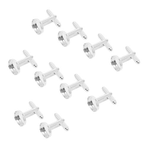 freneci 10x Gemelos De Latón 12mm Ajustes Redondos En Blanco Gemelos DIY Fabricación De Joyas - Plata de Luna