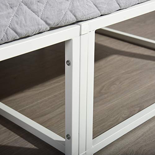 Furniture-R Francia - Marco de Cama Doble (Cama matrimonial, tamaño King Size), Metal, Blanco, King Size