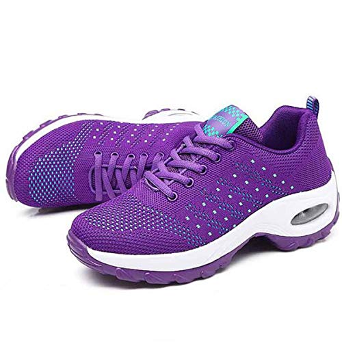 GAXmi Zapatillas Deportivas Mujer Respirable Zapatos Gimnasia Running Antideslizantes Casual Morado 42EU