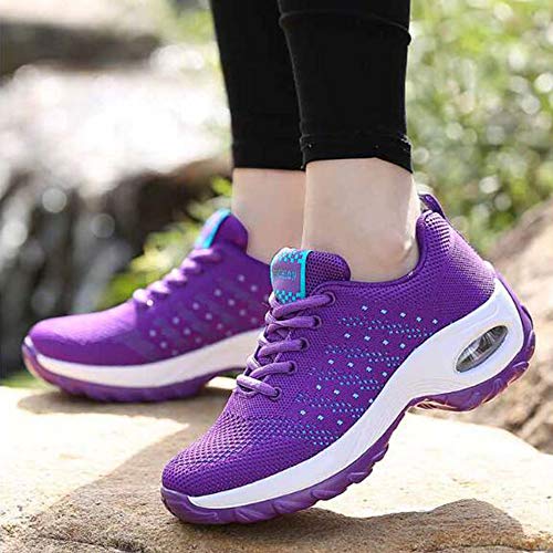 GAXmi Zapatillas Deportivas Mujer Respirable Zapatos Gimnasia Running Antideslizantes Casual Morado 42EU