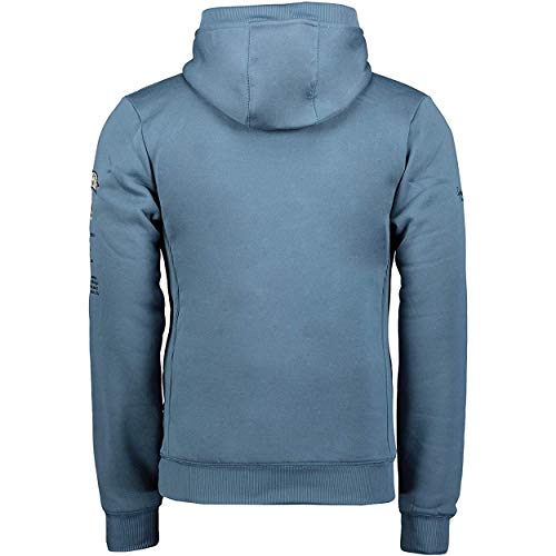 Geographical Norway GYMCLASS Men - Sudadera Capucha Bolsillos Hombre - Chaqueta Casual Hombres Abrigo - Camisetas Camisa Manga Larga - Hoodie Deportiva Regular Fitness Jacket Tops (Azul PETRÓLEO L)