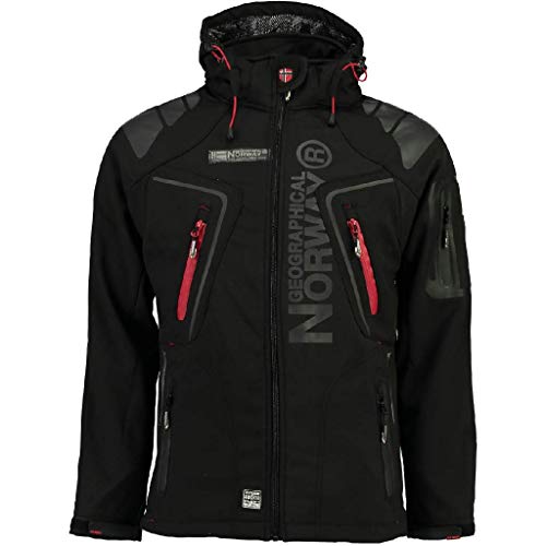 Geographical Norway Hombre de Tacto Suave Funciones Chaqueta para Exterior Impermeable - Negro, Small