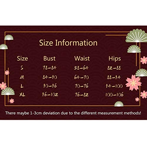 GGOODD Kimono Tradicional Japonés para Mujer, Bata De Kimono Yukata Estampada con Forma De Araña Blanca con Cinturón, Vestido De Fiesta De Carnaval De Halloween,M