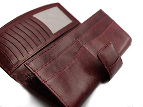 GIUDI ® Monedero de mujer de piel verde esmeralda, bolso de noche, grande, con muchos compartimentos, piel auténtica, monedero de diseñador, de alta calidad, ecopiel sostenible