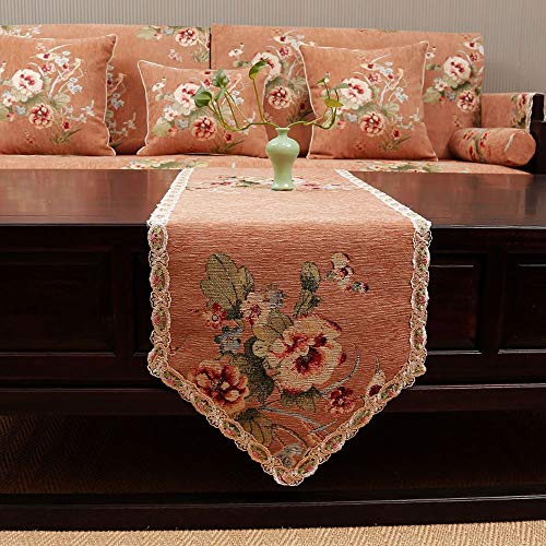 GKZJ-XQQ Chanel Table Runner/Table Flag, Tridimensional Jacquard Craft, diseño de Adornos, Adecuado for Bodas | Fiesta | Cumpleaños | Navidad | Danza | Halloween | Pascua | Piano