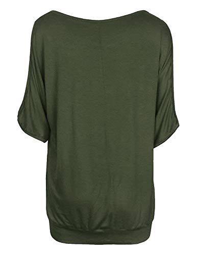GNRSPTY Mujer Casual Camiseta Manga Corta Sin Tirantes Verano Estampado de Plumas Suelto T-Shirt Tops,Verde,L
