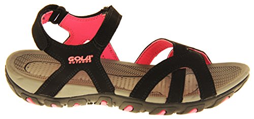 Gola - Sandalias romanas para mujer, cierre de velcro, deportivas, color Negro, talla 38 EU