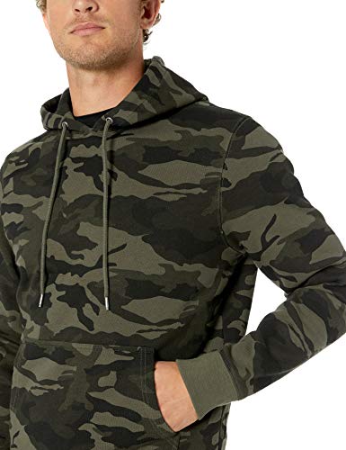Goodthreads Fleece Pullover Hoodie Capucha, Verde (Green Camo), Medium