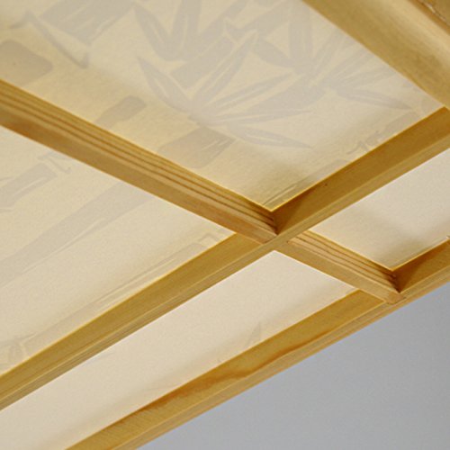GQLB Luces De Estilo Japonés Con Tatami Estudio Luces Nórdicas 35 * 35 * 12 Cm Led Lámpara De Techo De Madera Maciza Dormitorio Personalizado, Luz Cálida Iluminación Creativa