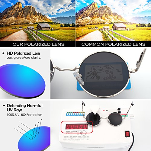 GQUEEN Classic Lennon Ronda gafas de sol polarizadas con protección UV400 MEZ1