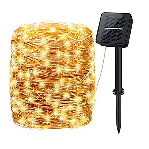 Guirnaldas Luces Exterior Solar,aifulo 20m 200 LED Cadena de Luces,8 Modos Impermeable Iluminación Decoración para Navidad,Terraza,Fiestas,Bodas,Patio,Jardines,Festivales