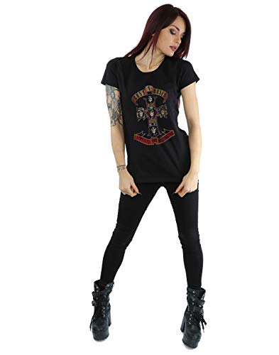 Guns N Roses mujer Appetite for Destuction Distressed Camiseta Medium Negro