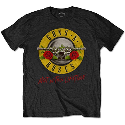 Guns & Roses Guns N' Roses Not in This Lifetime Tour with Back Print Camiseta, Negro, XL para Hombre
