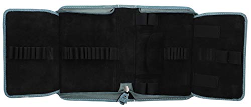 Gusti Cuero studio"Yannick" Estuche Lápices Universidad Trabajo Oficina Papelería Vintage Retro Piel de Búfalo Azul Turquesa 2S30-22-12