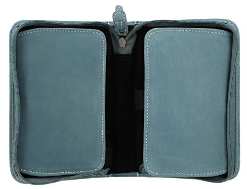 Gusti Cuero studio"Yannick" Estuche Lápices Universidad Trabajo Oficina Papelería Vintage Retro Piel de Búfalo Azul Turquesa 2S30-22-12