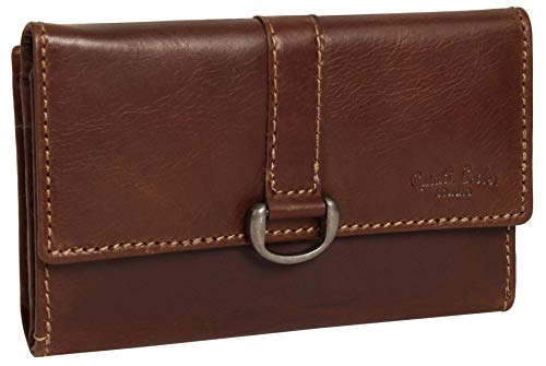 Gusti Leder studio Mae Monedero Mujer de Cuero Genino Dinero Monedas Tarjetas Documentos Vintage Retro Elegant Unisex Marrón Oscuro 2A95-22-6