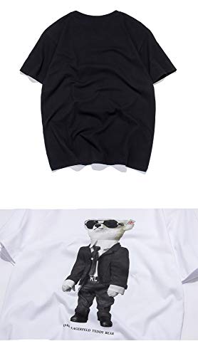 HA73 Diseño de Camiseta Suelta Cómodo y Transpirable Simple y Moderno con Patrón de Cabeza Plana para Perros,Black,M
