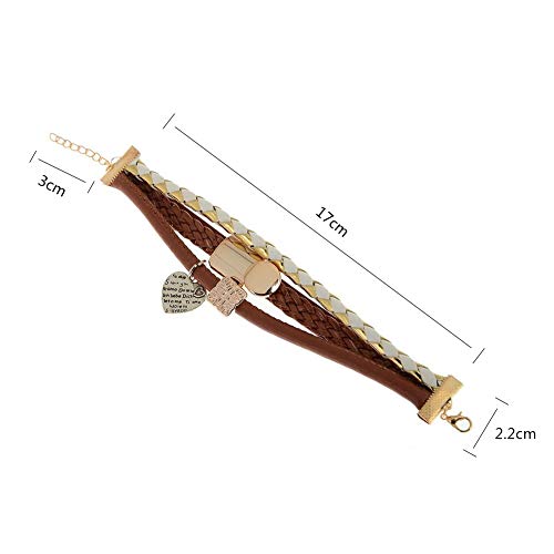 Haodou 1 Unid Cuerda Amistad Pulseras de Cuero Moda Vintage Pulseras Tejidas y Brazaletes Para Hombres Mujeres Joyería Estilo de Verano