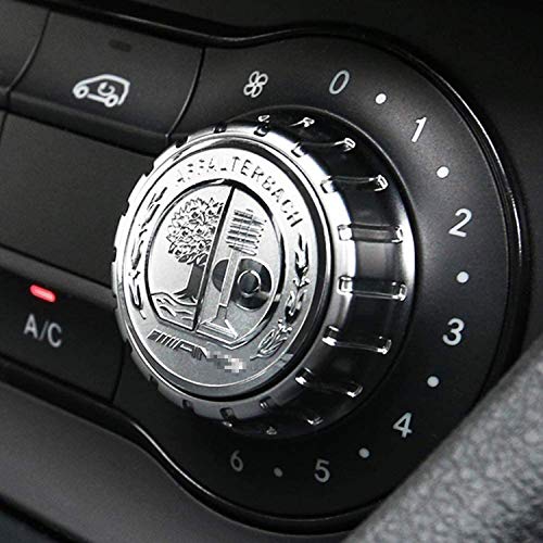 HAOXUAN A-M-G Consola Central Botón de Control Multimedia Embellecedor de Cubierta Emblemas Pegatina para Me-RC-ed-es B-ENZ A B E GLK GLA CLA GLE ML GL-Class (Perilla de 29 mm),Plata