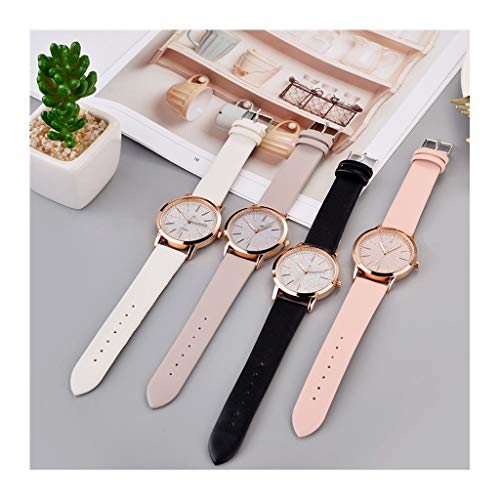 Hasayo Cuero de Cuarzo Reloj de Las Mujeres del Reloj de señoras de Moda Relojes de Las Mujeres del Reloj de Pulsera Femenino Ocasional (Color : A)